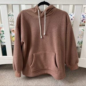 MADEWELL (Re)sourced Fleece Bubble-Sleeve Hoodie Sweatshirt